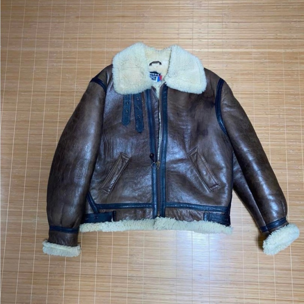 B3 Schott brown leather jacket